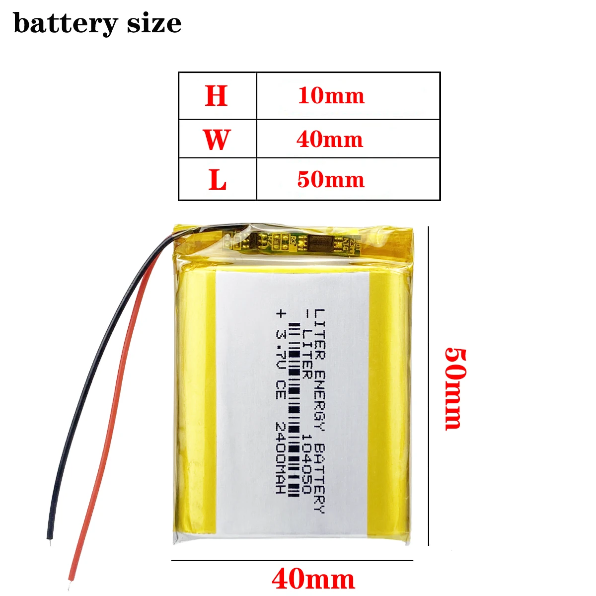 Akumulator Li-Po 3,7 V 2400 mAh 104050   Bateria litowo-polimerowa Li-Po litowo-jonowe ogniwa Lipo do rejestratora jazdy GPS MP3 MP4