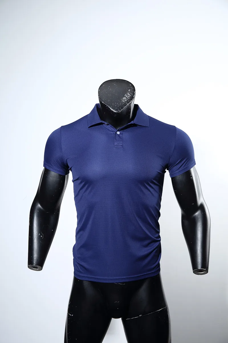 100% Polyester T Shirt Für Männer Sportswear Casual Kragen Camisetas Sport Top Quick Dry und Leichte Kleidung Männer der Trainingsanzug – Detail 24