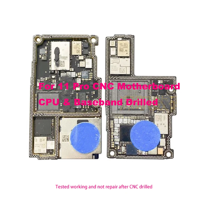 CNC Board Drilled CPU Baseband For iPhone 11/11 Pro/11 pro max ICloud Locked Motherboard Remove CPU Baseband Swap Logicboard