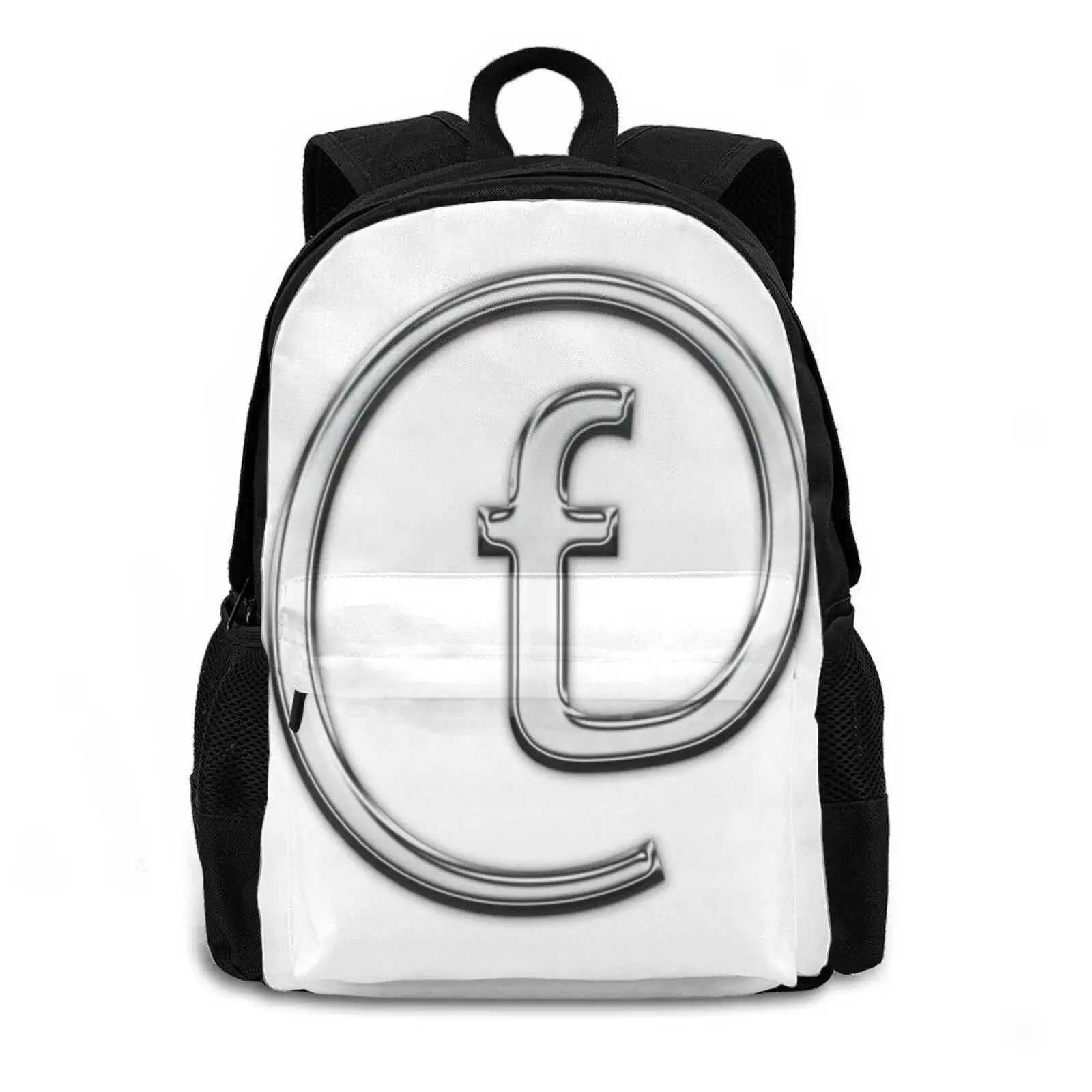 F In An @ Sign 3d Print Design Backpack Casual Bag Lower Case F Symbol F F Word