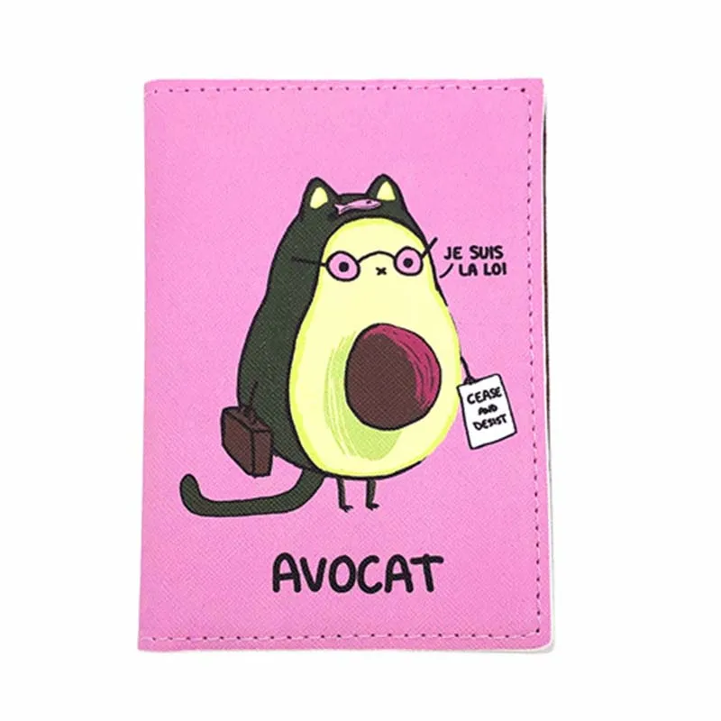 New Cute Avocado Passport Covers Holder Women Men Business PU Leather ID Bank Card Storage Wallet Purse Case Travel Accessories