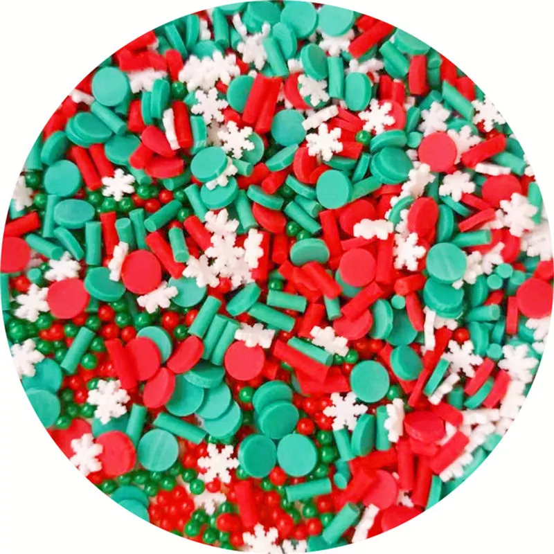 Mixed Christmas Slices Slime Polymer Clay Sprinkle Nail Snowflake Xmas Hot Clay DIY Crafts Making Crystal Mud Filler Accessories