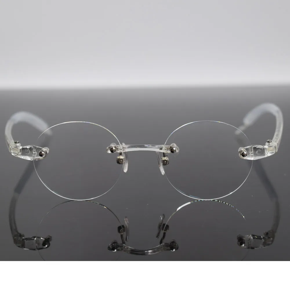 Vintage Reading Glasses 40mm Small Oval Square Light Flexible Rimless Unisex +75 +100 +125 +150 +175 +200 +225 +250 +275 +30
