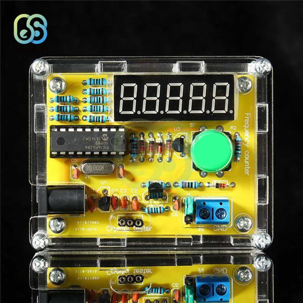 DIY Kits 1Hz-50MHz Crystal Oscillator Tester Frequency Counter Meter Digital LED Frequency Tester Meter Module with Acrylic Case