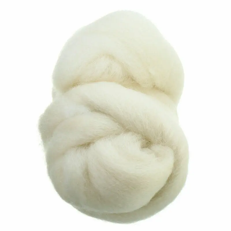 100g White Wool Needlefelting Top Roving Dyed Felting Fiber