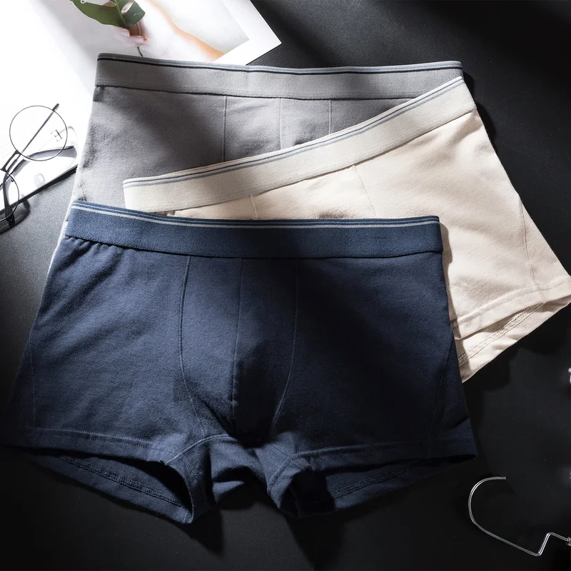 3PCS/Lots Men Cotton Underwear Seamless Boxer Shorts Cuecas Panties 3XL Breathable Boxershorts Ropa Interior Hombre Underpants