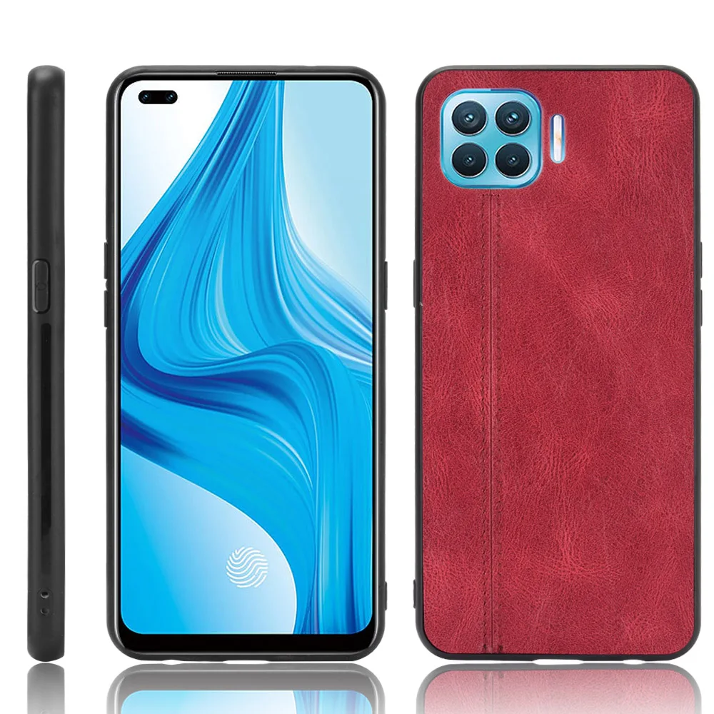 Oppo A93 2020 Case For Oppo F17 Pro Suture Calfskin Soft Edge PU Leather Hard Phone Bag Cover For Oppo Oppo F17Pro/A93 Back Case