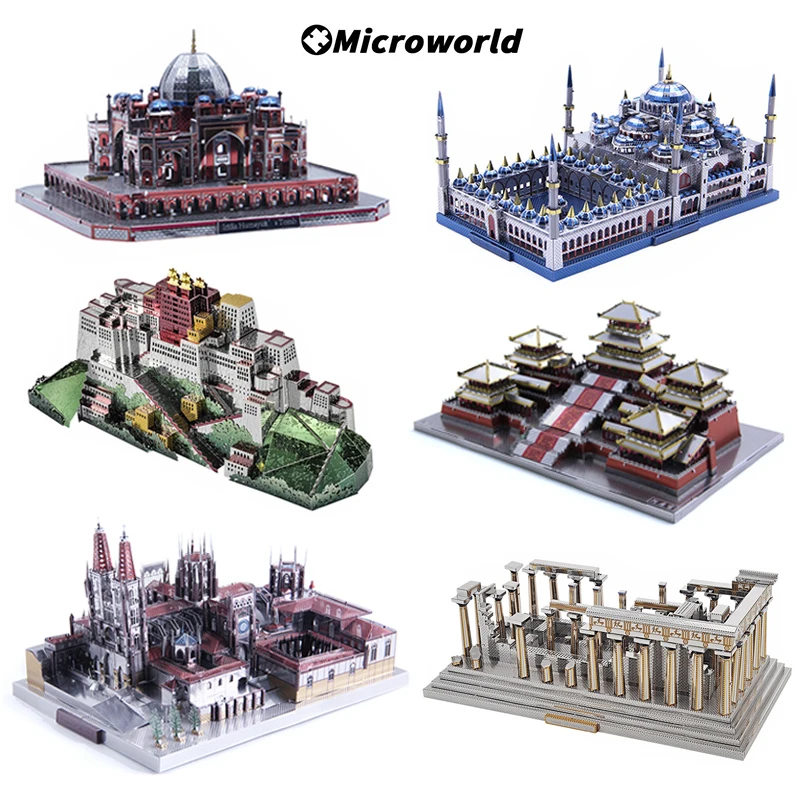 

Microworld 3D Metal Styling Puzzles Games Famous Tower Buildings Models DIY Assemble Kit Jigsaw Toys Birthday Gift For Adult