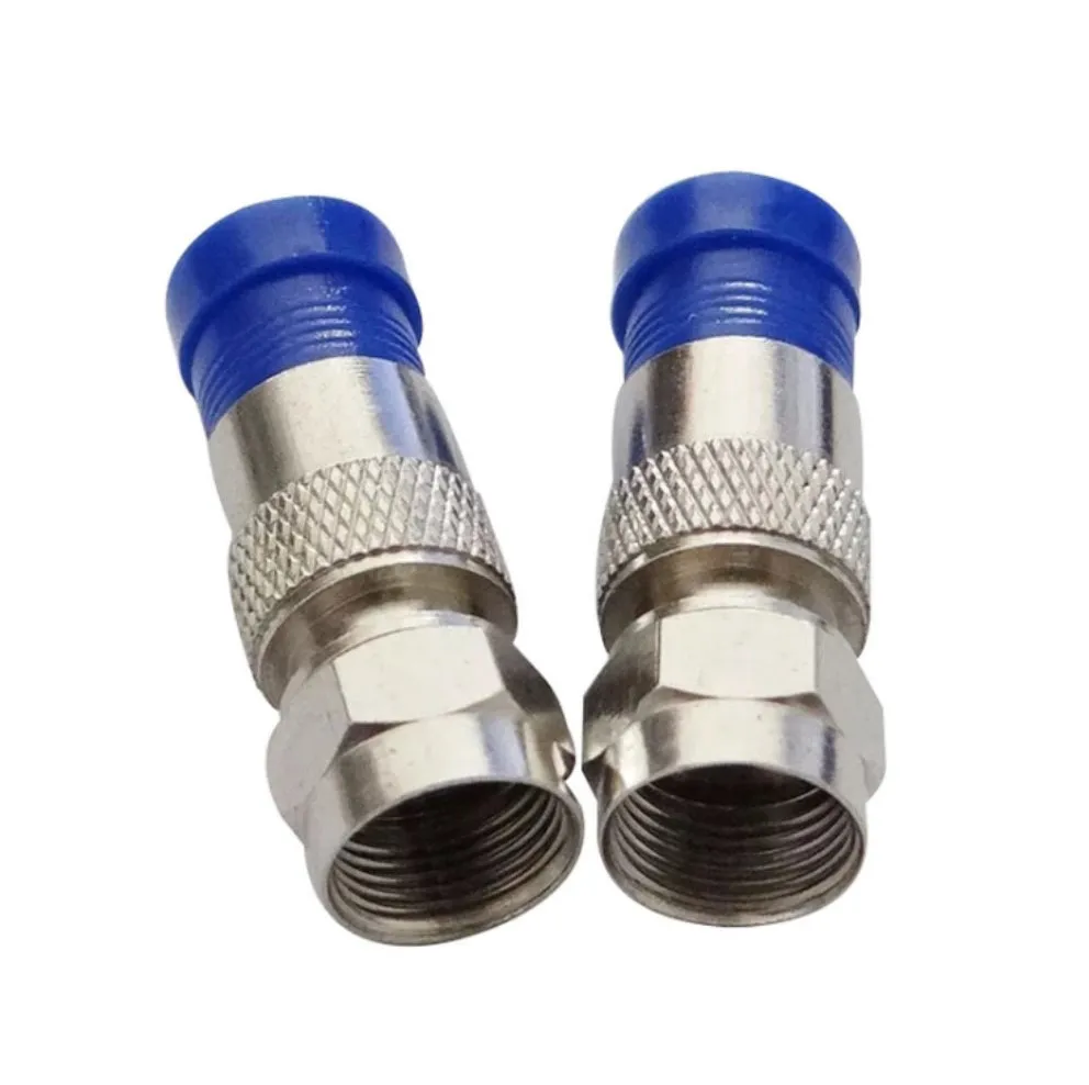 

100Pcs F Male Connector for RG6 75-5 Coaxial Compression Fitting Compression Coax O-Ring Connector