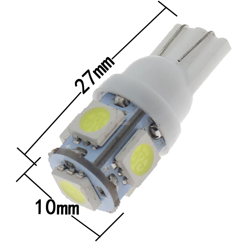 10Pcs T10 5050 5 Smd Smd 194 168 W5W 3V 6V 8VDC 5 Led Lamp Klaring light Wedge Lamp Auto Styling