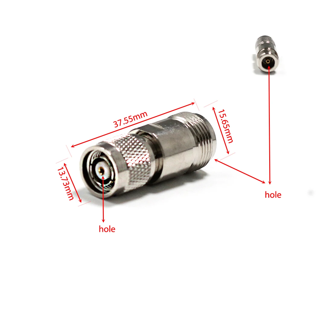 1 unidad N Conector hembra RP-TNC enchufe macho RF adaptador coaxial convertidor recto niquelado nuevo al por mayor