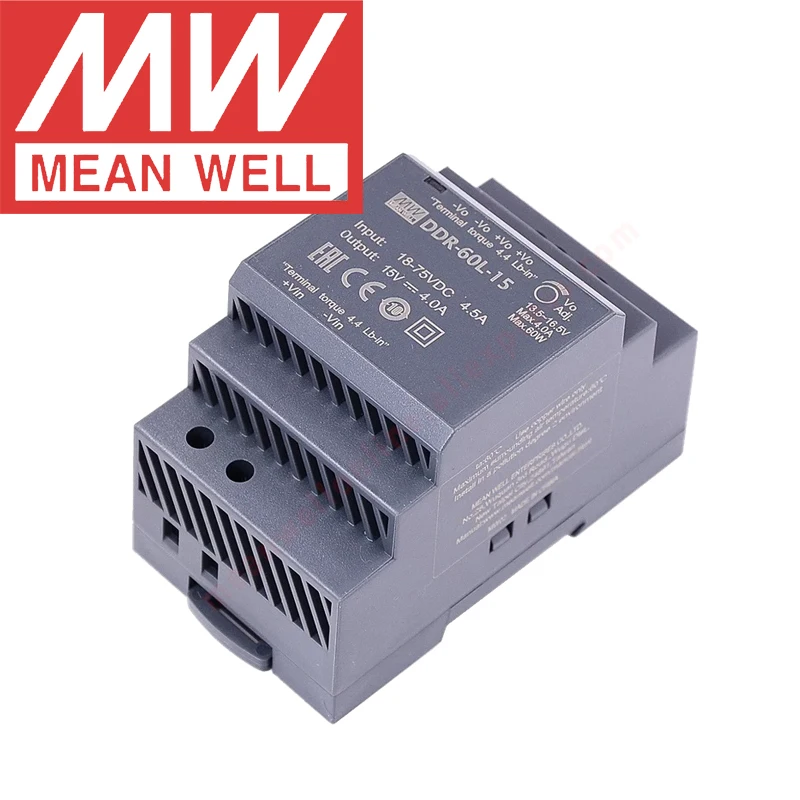 

Original Mean Well DDR-60L-24 Din Rail Type DC-DC Converter meanwell 24V/2.5A/60W DC to DC Power Supply 18-75Vdc input