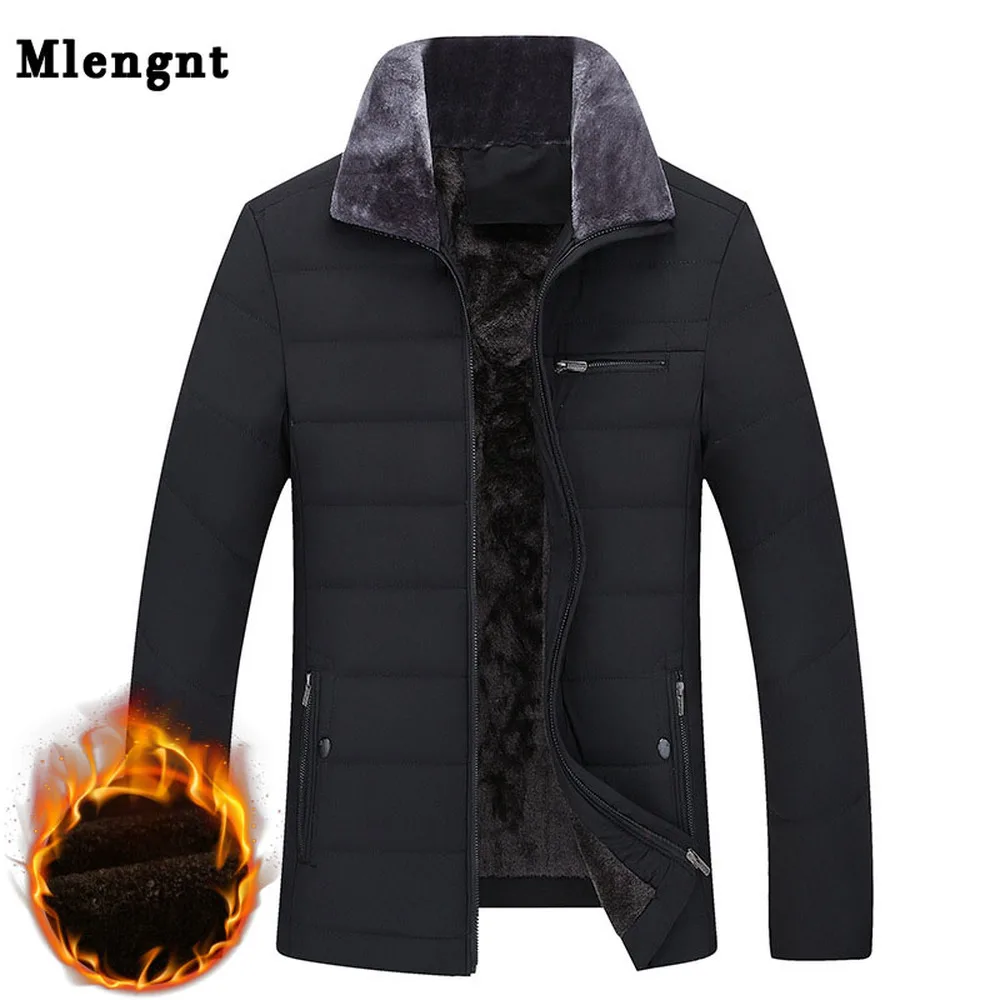 

Thick Jacket Business Cotton Warm Parka Winter Autumn For Men Casual Male Classic Windbreaker Long Fleece Padded Varsity Coat