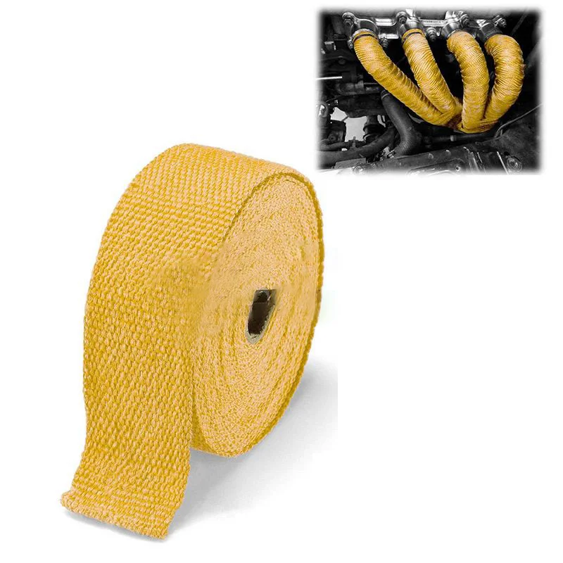 1.5M Roll Fiberglass Heat Shield Motorcycle Exhaust Thermal Tape Header Pipe Wrap Tape High Temperature Insulation Protection