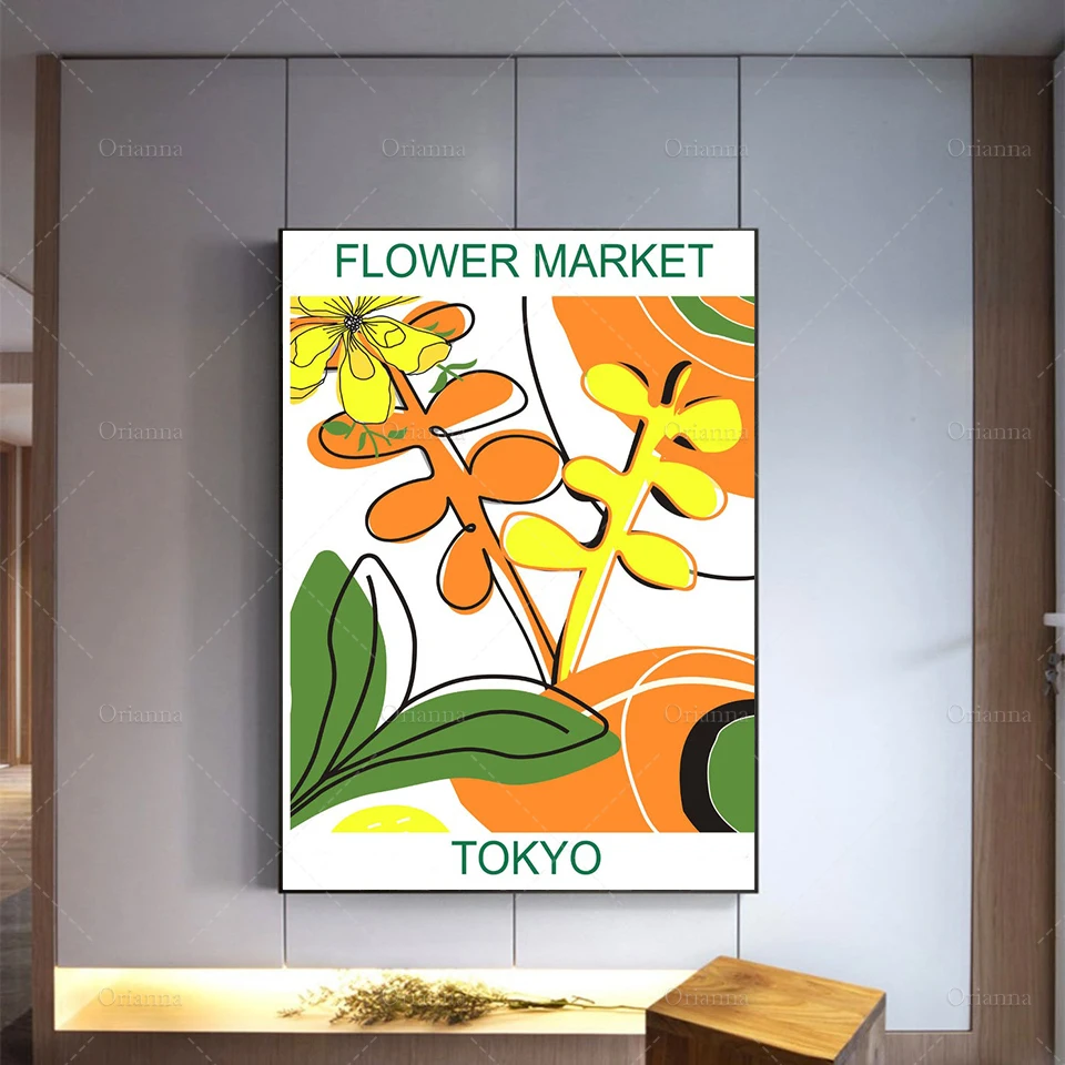 Poster Floral Print, Tokyo Exhibition ,  Flower Market Poster, Instant Print,  Wall Art, Modern Home Decoration Canvas Gift