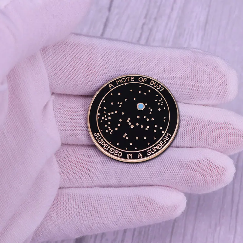 Carl Sagan Pale Blue Dot Badge A Mote of Dust Suspended In A Sunbeam Brooch Earth Space Science Art Enamel Lapel Pin