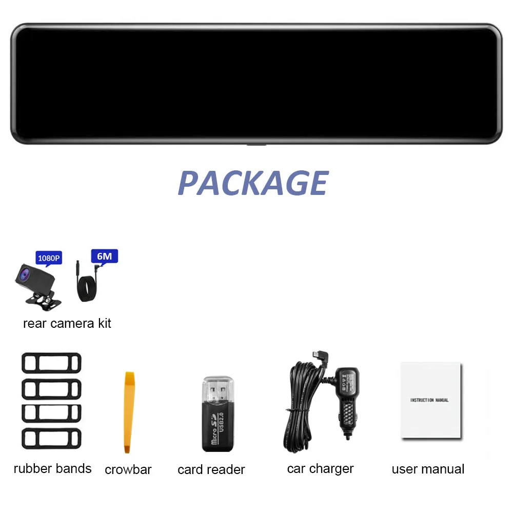 HGDO 12'' 4K Car DVR Camera Sony IMX415 Rear View Mirror FHD 1080P Rear Camera Dash Cam Registrar Video Recorder Parking Monitor - Image 6