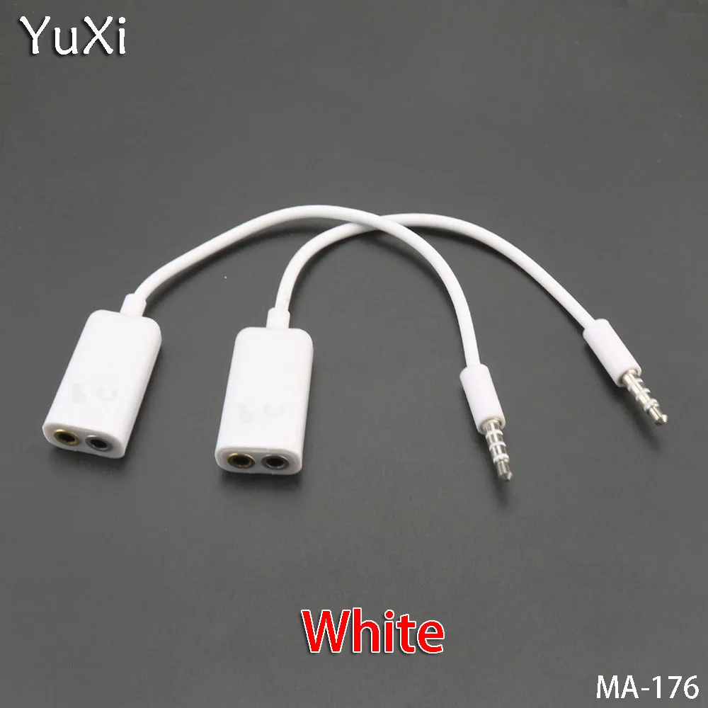 YuXi 4PCS 16CM 3.5 male to female headphone audio adapter 4 sections 1:2 headset to computer headset external conversion cable