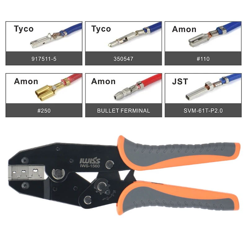 Imagem -02 - Alicates de Crimpagem para Amp Hand Crimper Tool Crimp Conectores Macho e Fêmea Polegada Alicate Amp Amp te Tyco Yco Iws1560