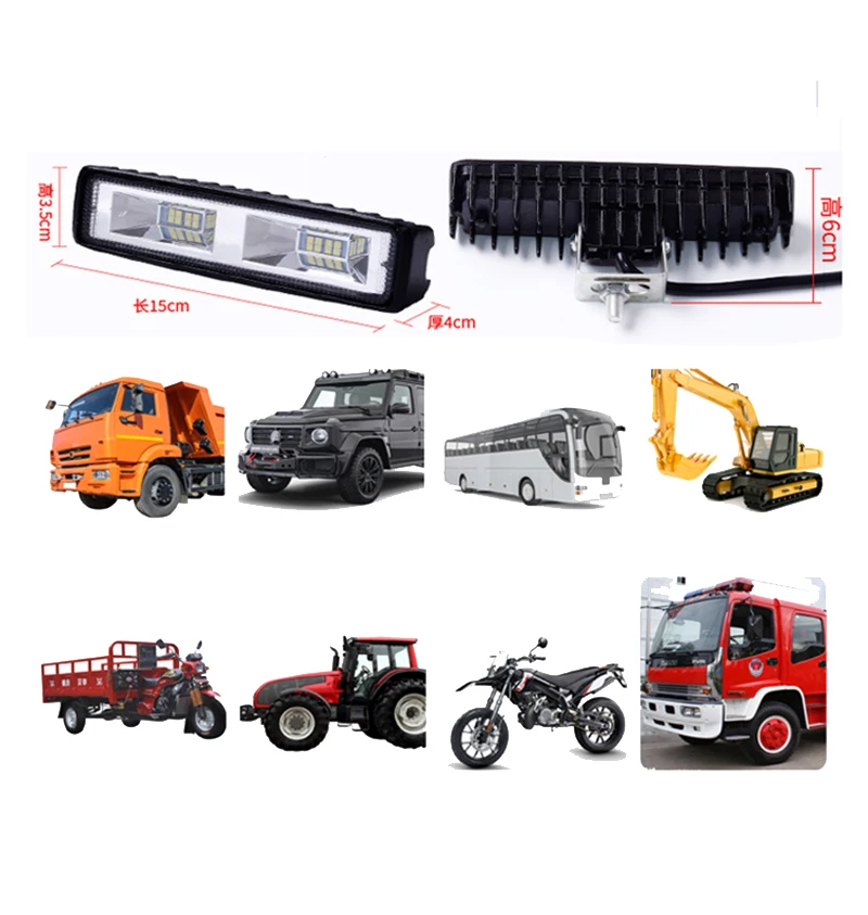 LED Headlig Car LED Work Light 12V-24V One shaped 6 inch 16 lights Retrofit auxiliary spotlight Offroad Working Light 36W LED