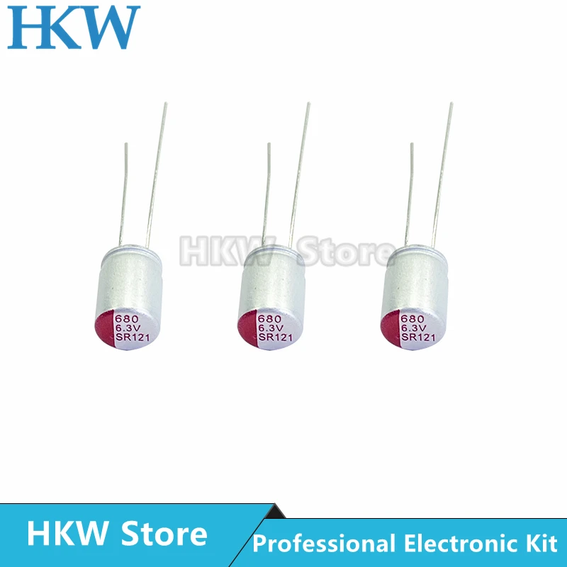 10pcs New DIP Solid Electrolytic Capacitor Super Low ESR 6.3V 16V 25V 35V 50V 100UF 270UF 470UF 220 330 560 680 UF 820UF 1000UF