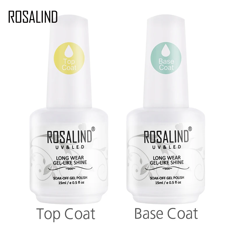 Rosalind 15ML bazy i żel Top Coat lakier do paznokci półtrwałe hybrydowy podkład do Manicure Nail Art fundacji lakier do paznokci