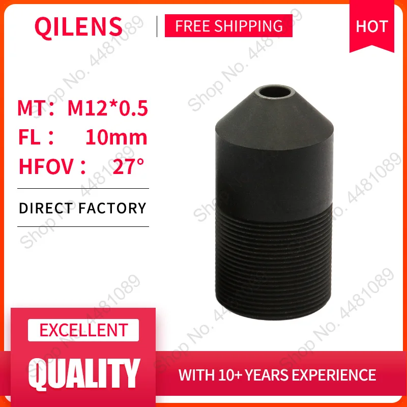 Obiektyw QILENS CCTV M12 10 mm do bezpieczeństwa 720P 1080P HD Mini obiektyw otworkowy do kamery