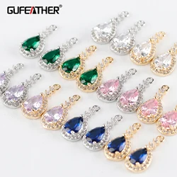 GUFEATHER M927,accessories,pass REACH,nickel free,18k gold rhodium plated,zircons,copper,jewelry making,diy earrings,10pcs/lot