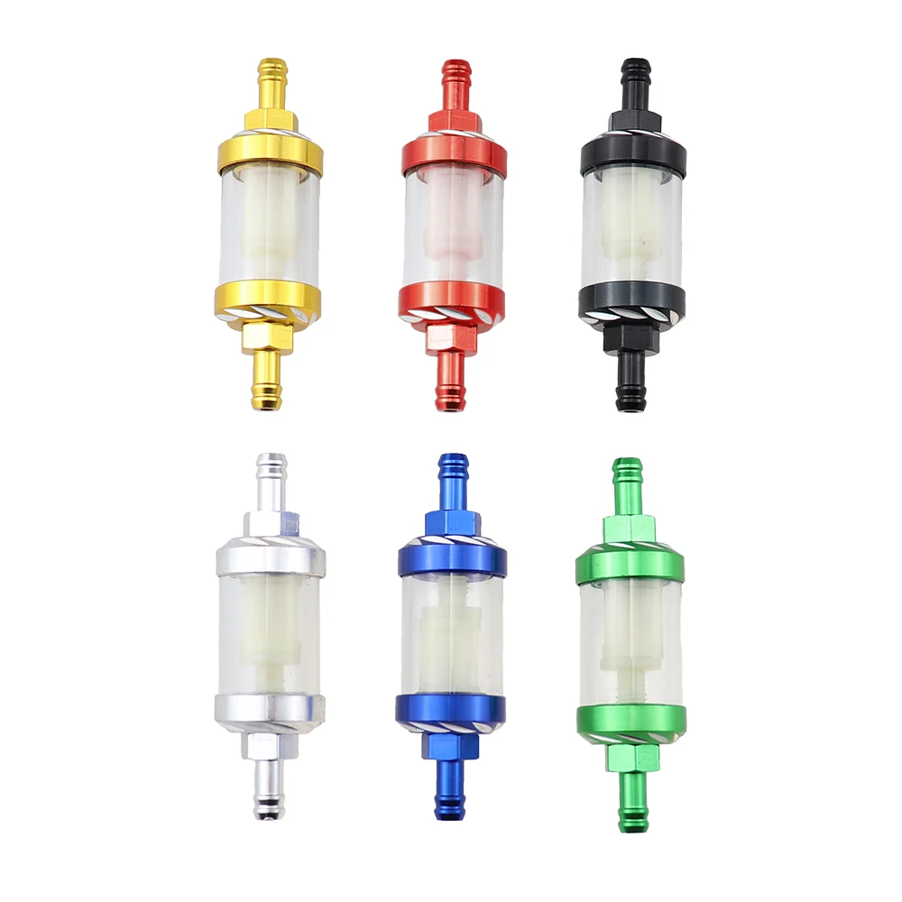 Motorcycle Petrol Gas Gasoline Oil Fuel Filter For Atv Dirt Pit Bike Off-road Vehicles Aluminum Alloy CNC Moto Universal 8mm