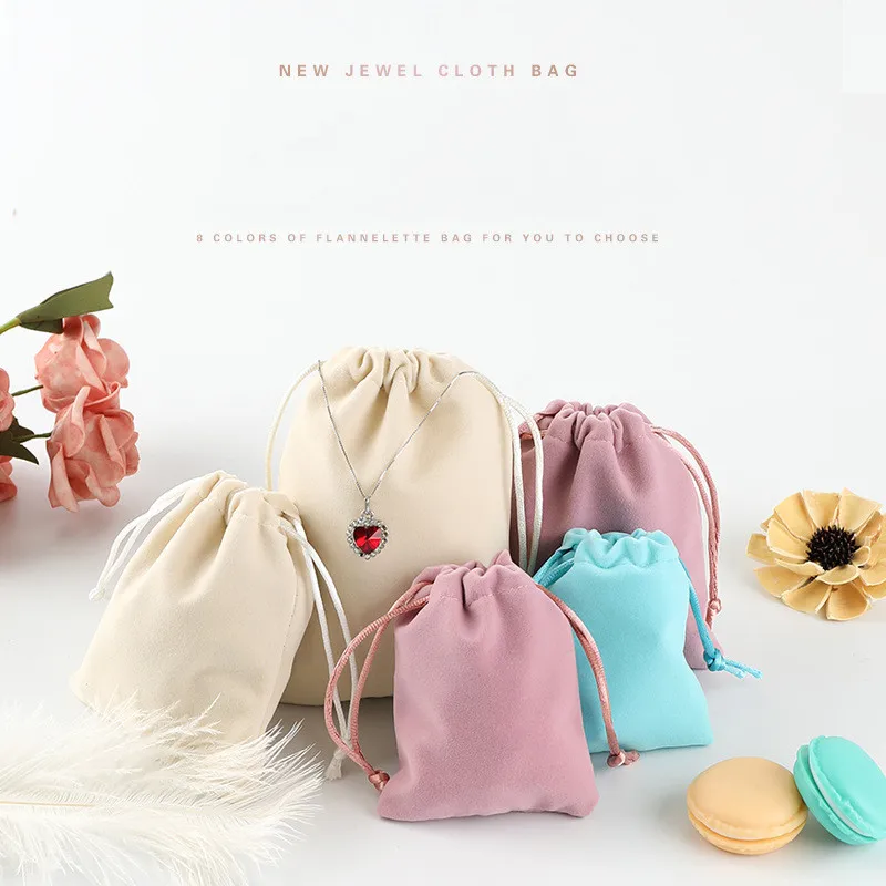 

Storage Velvet Bags Beads/Tea/Candy/Jewelry Organza Drawstring Bags 9x7cm/9.5x8cm/11.5x10cm/15.5x11.5cm Flannel Velvet Candy Box