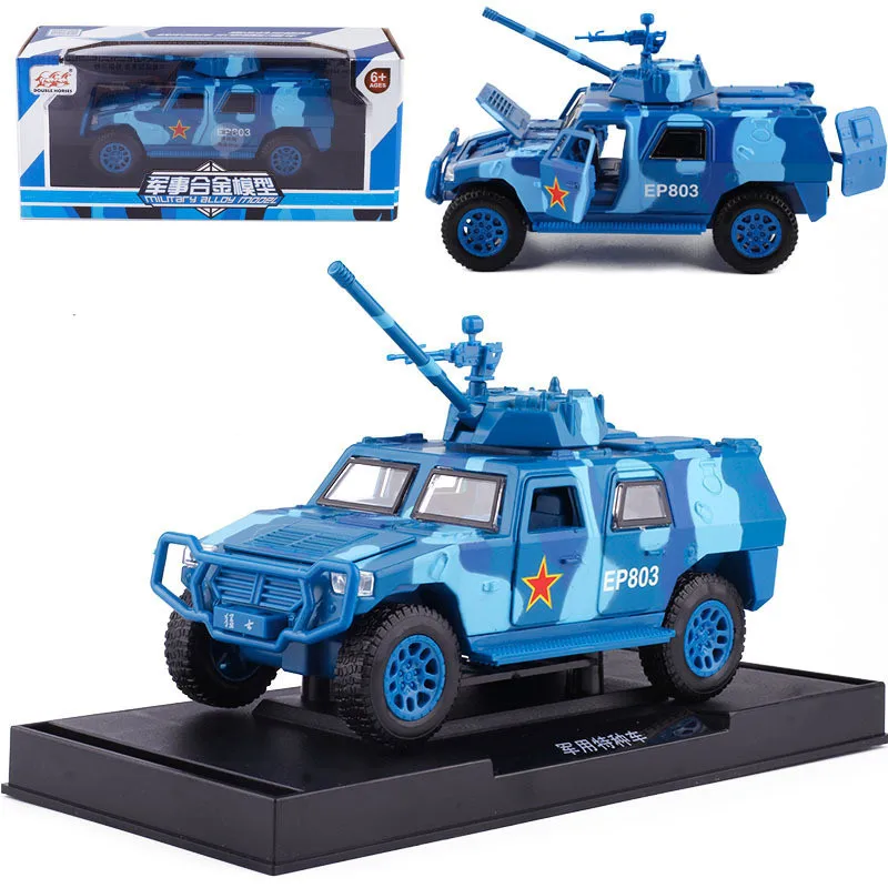 High-quality 1:50 alloy pull back military armored vehicle model,simulated sound and light,military off-road vehicle