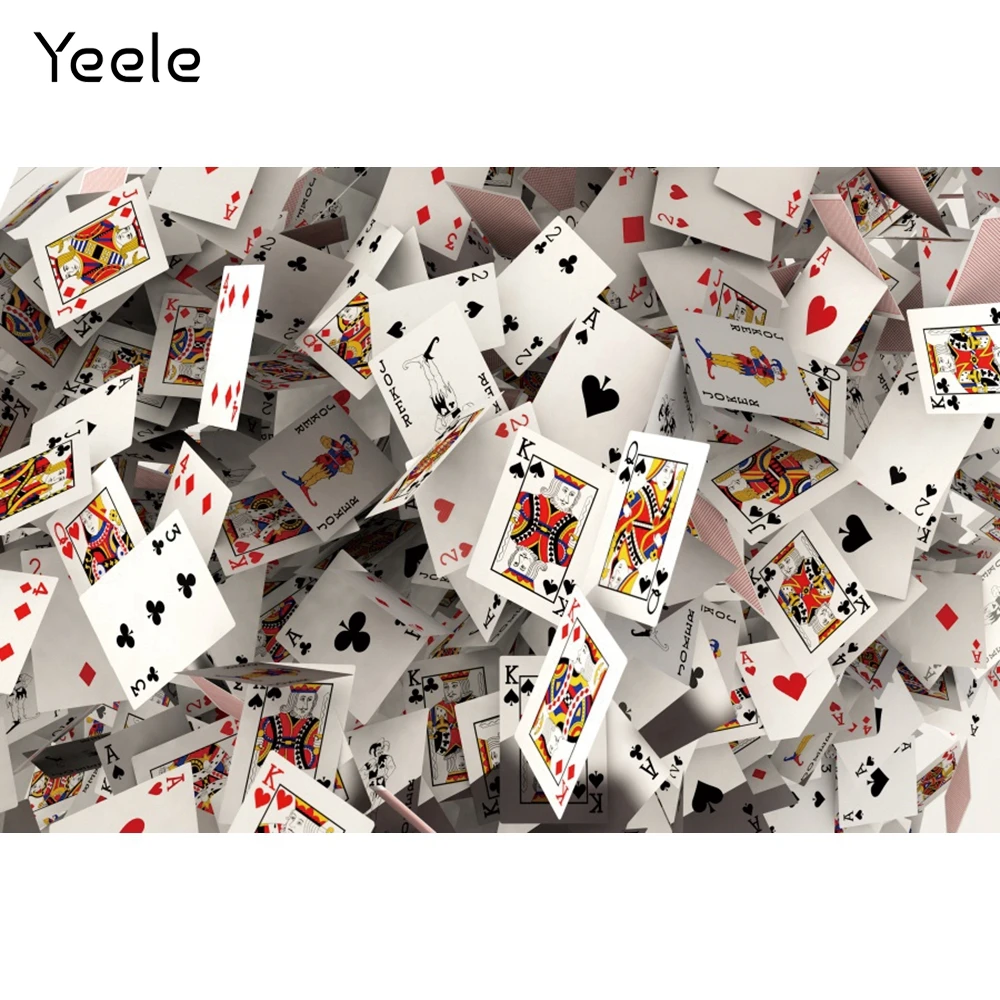 Yeele Poker Gambling Casino Playing Card Poster Painting Photography Backgrounds Adult Birthday Party Backdrops For Photo Studio