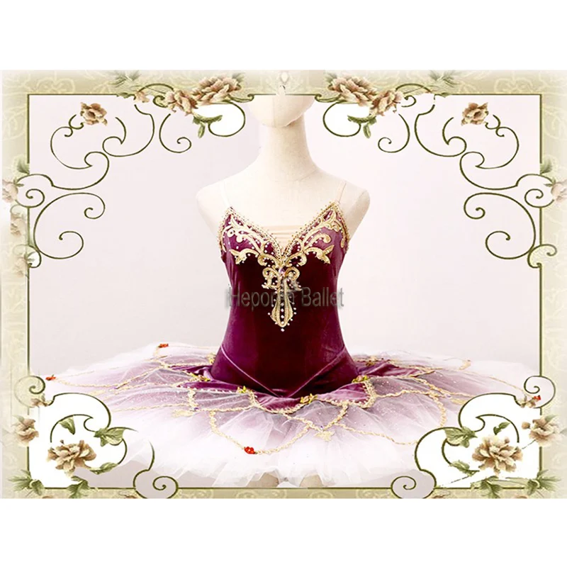 New Custom Made Paquita Ballet Costume For Competition,Adult Or Children Purplish Sleeping Beauty Gradient  Ballet Tutu Dresses