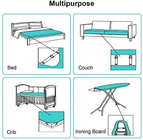 Bed Sheet Tensioner Bed Sheet Tensioner Sheet Tensioner Black Fitted Sheet Holder with Metal Clips for Bed Crib Sofa Ironing