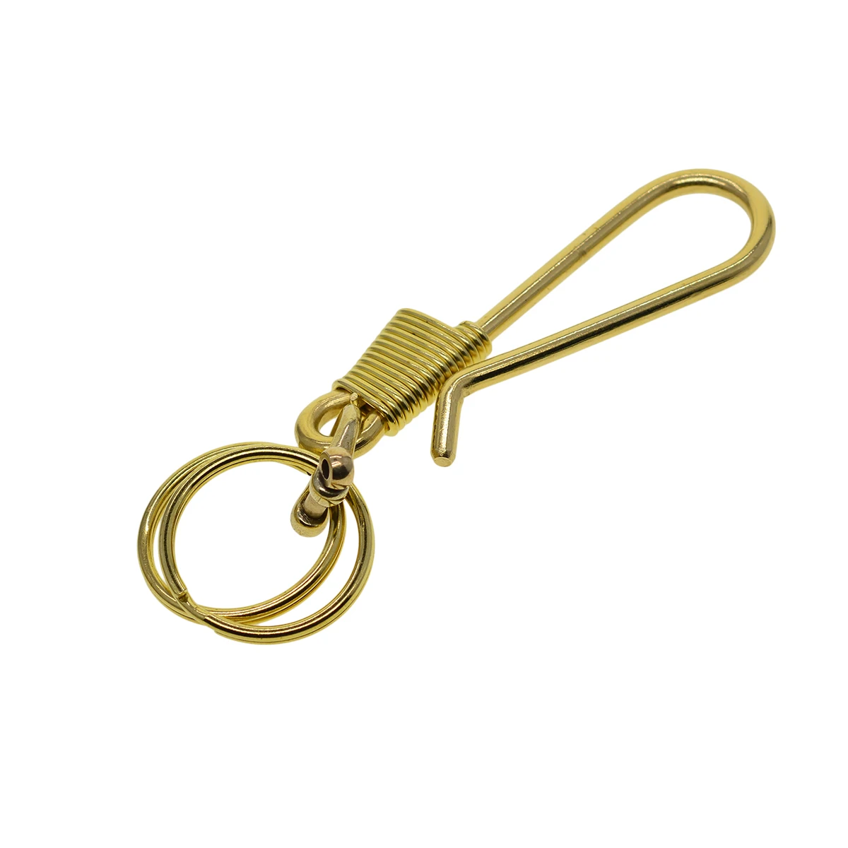 Extra grande motociclista 5mm fio wapped latão maciço japonês U gancho cinto clipe chaveiro jean correntes 32mm chaveiro cordão presente