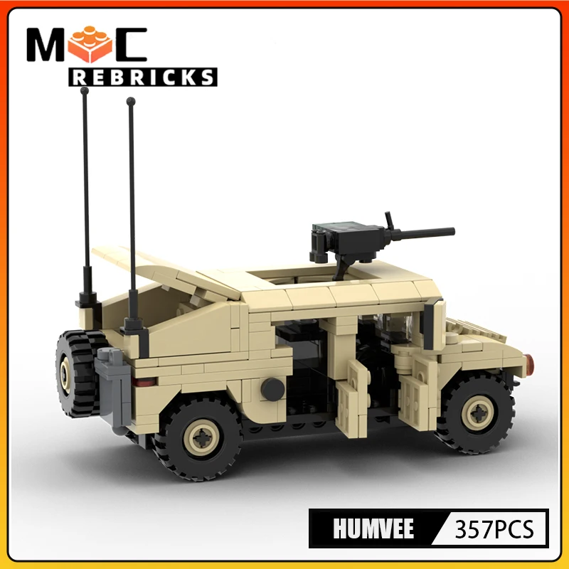 Military Series Humvee Armoured Vehicle MOC Building Block Loadable role SWAT Car Assembly Model Bricks Kit Kids Toy Gift