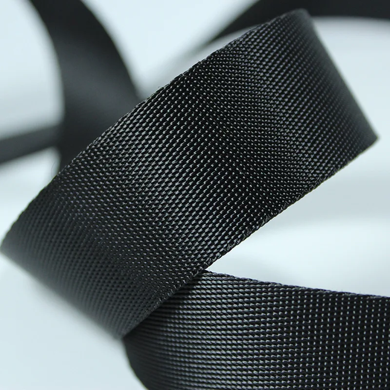 

1.2 Inch(32mm) Width 50Yards/Lot Polyester Black Webbing High-Grade Encryption Strapping For Bags Plain Weaves Backpack Belt