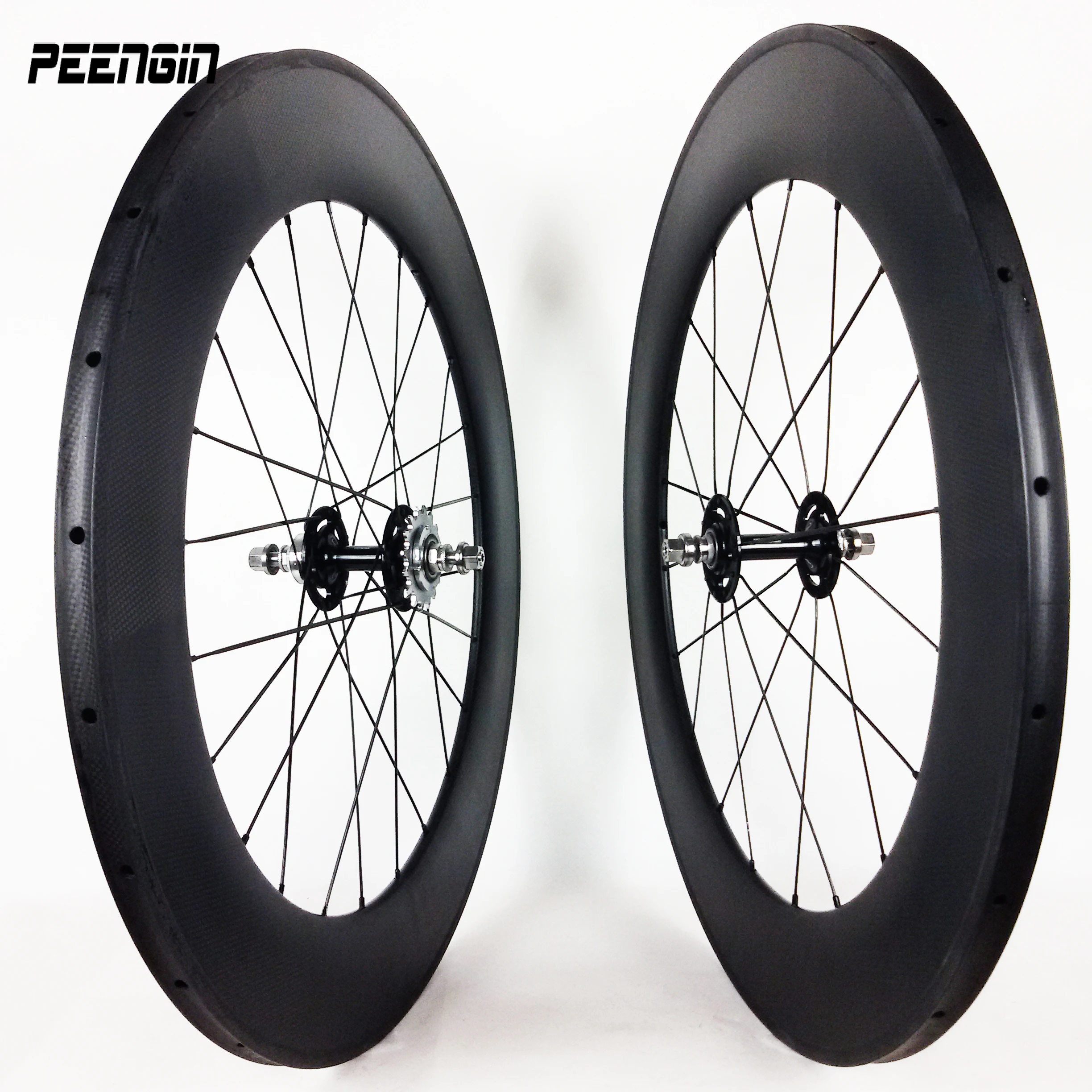 

Carbon Fixed Gear Bike Wheels 80mm Depth 25mm Width Single Speed Bicycle Wheelset Track Ride Strong Upgrade Designed Light Fast