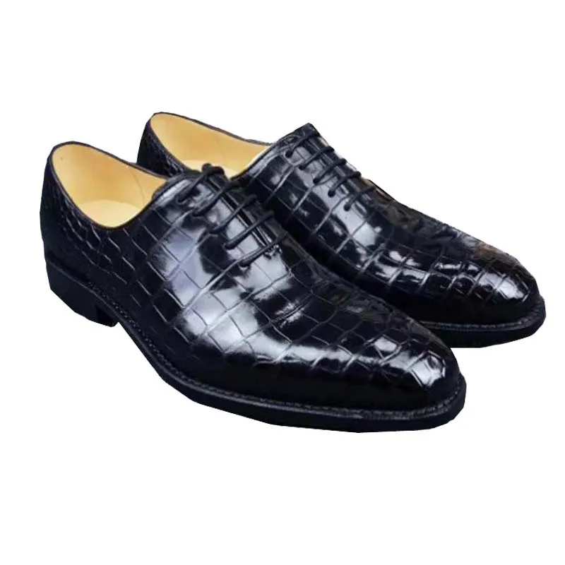 Fanzunxing New  Business  Large  Size No Splicing Men Crocodile Shoes  Handmade Crocodile Leather