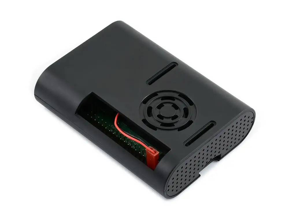 Waveshare Black ABS Case for Raspberry Pi 4, with Cooling Fan