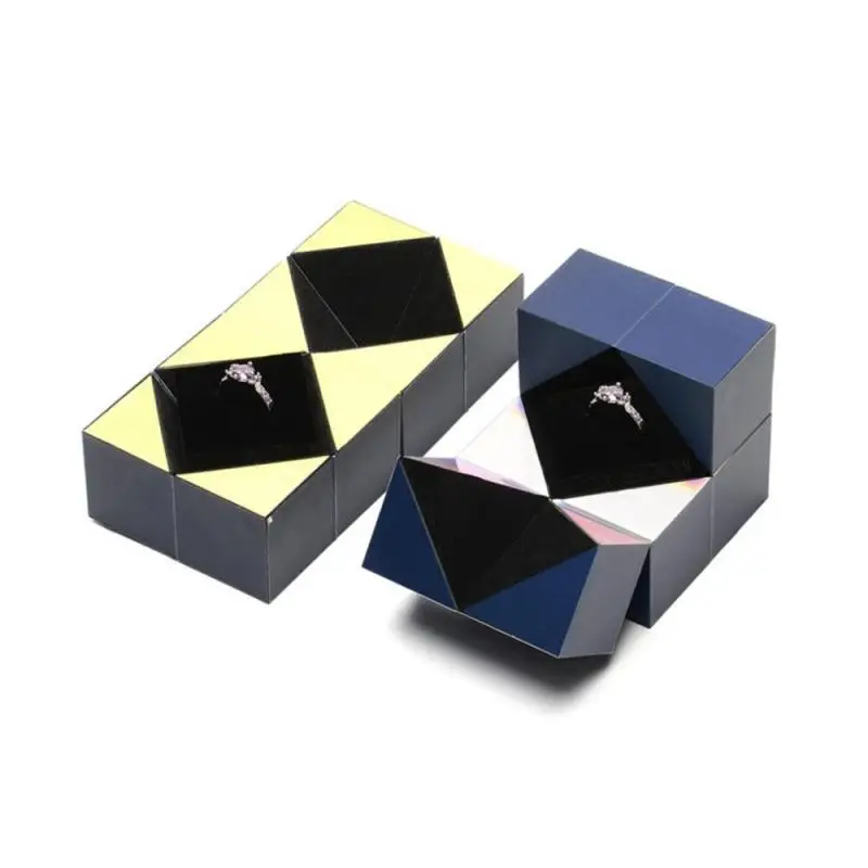 Creative A Fun Ring Box For Ring/earring Puzzle Jewelry Box Magic Cube Rotating Case Suitable To Confess Marriage Proposal