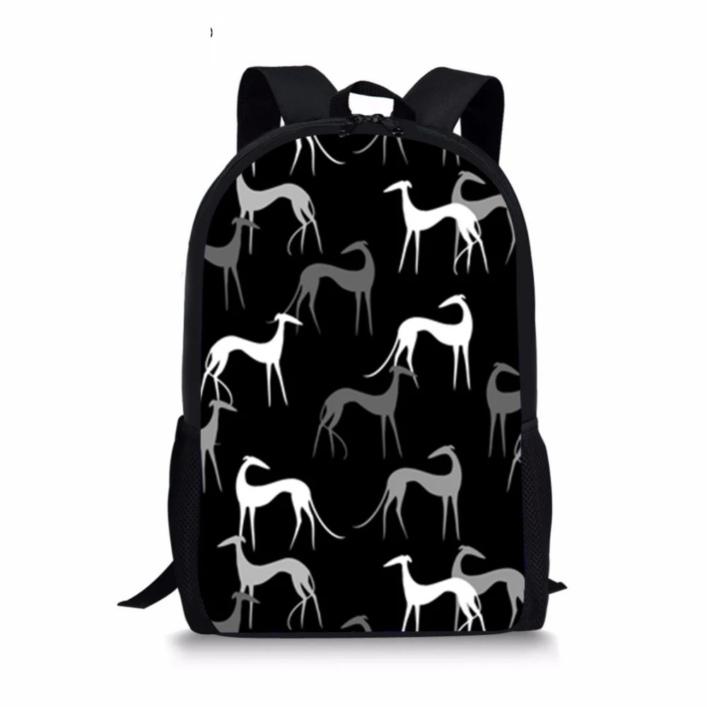 

Customized Greyhound Dog Print Women Backpack Men Black Schoolbag Student Computer Travel Bags Mochila Escolar Travel Shoulder