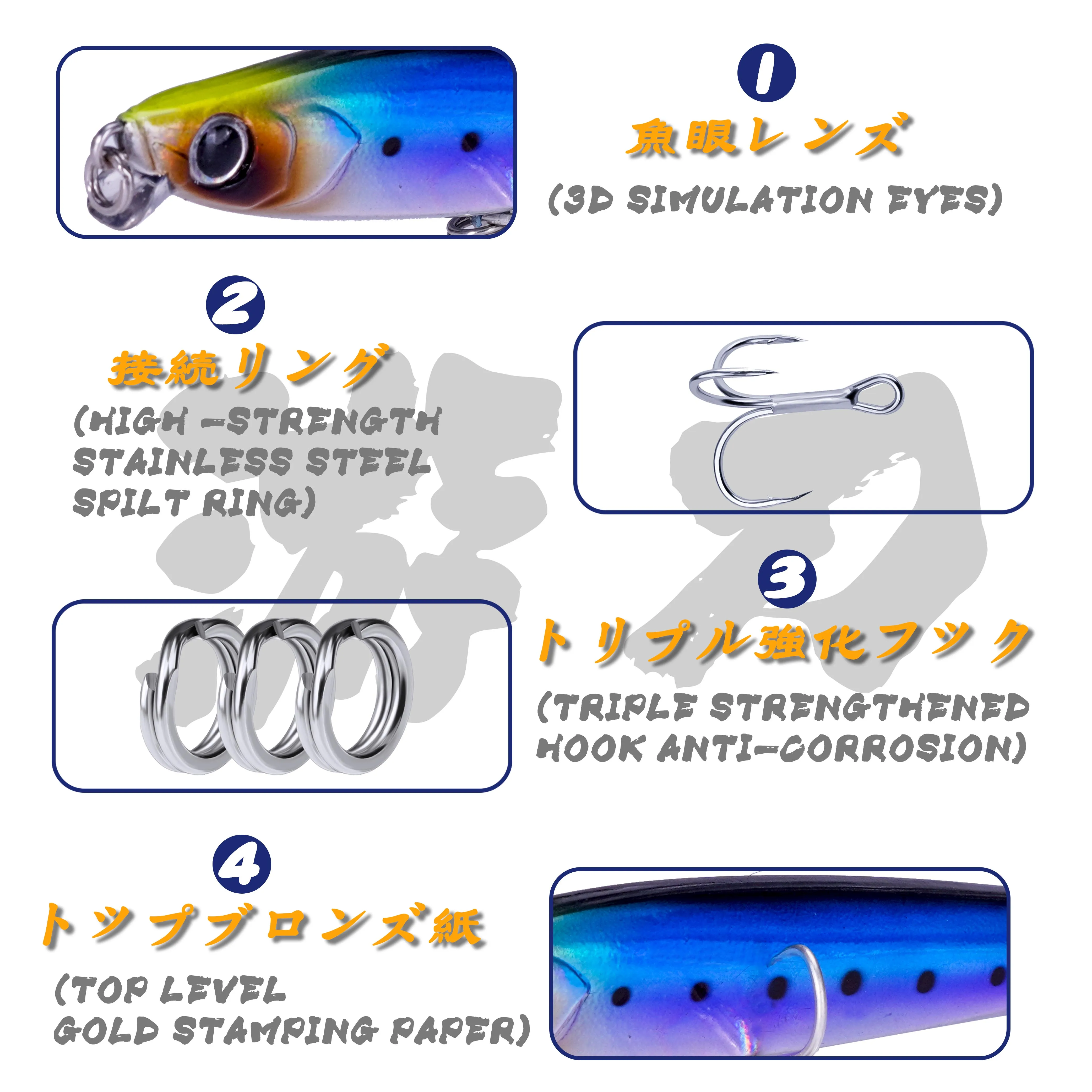Wobbler Minnow luminoso de hundimiento para lucio - imagen 3