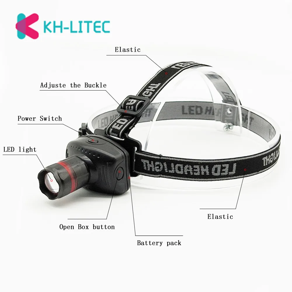 KHLITEC 3 Modes Mini Bike Headlamp Head Light Good Quality Headlight head Lamp LED headlamp Led Torch Flashlights AAA Wholesale