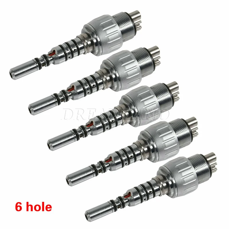 5Pcs 6Holes Dental LED Light Quick Coupler for KAVO Fiber Optic Handpiece Y6