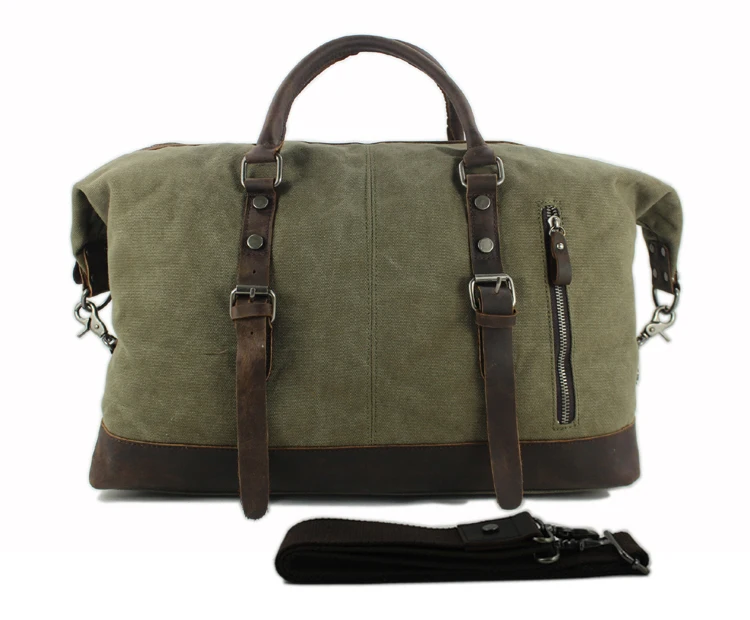 Bolsa de viagem de couro masculina, bolsa militar de lona de mão para bagagem, grande para homens, bolsa de couro duffle