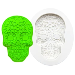 Diamond Skull Halloween Silicone Sugarcraft Mold Resin Tools Cupcake Baking Mould Fondant Cake Decorating Tools