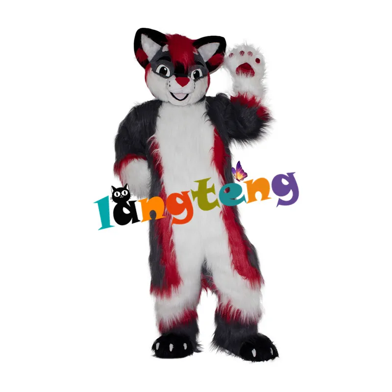 1043 Grey Red Fox Wolf Husky Dog Furries Costume Adult Mascot For Adults