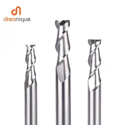 Bit de moinho achatado, 2 flautas, D1-d12, CNC End Mills, Face e Slot, Fresadoras para Usinagem de Alumínio, 1Pc