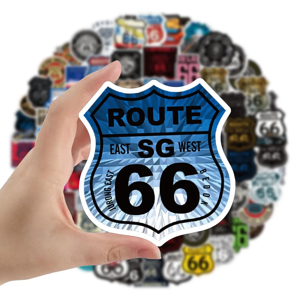 10/30/50/100PCS Retro Route 66 Graffiti Stickers Skateboard Guitar Laptop Motorcycle Car Waterproof Cool Kid Sticker Decal Toys